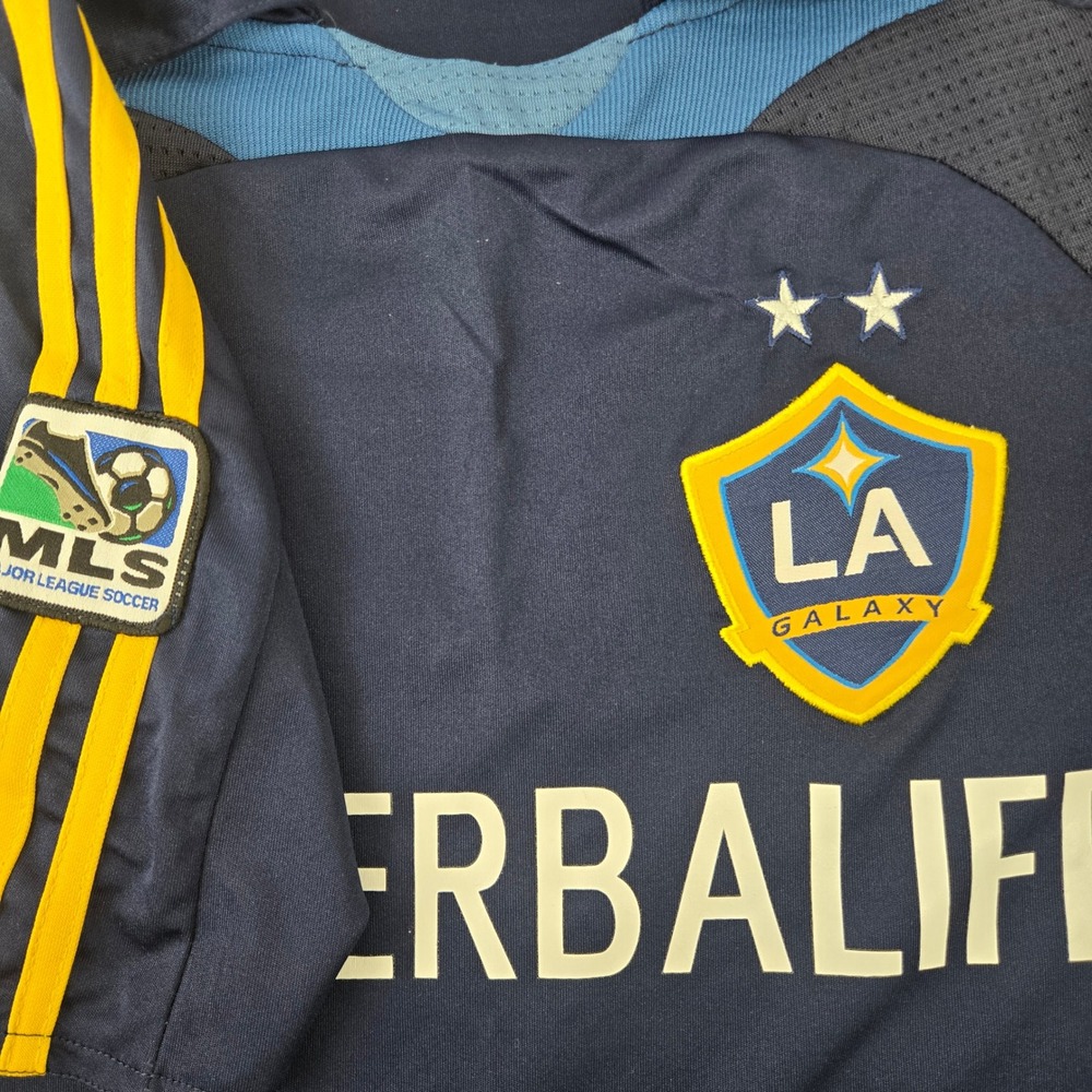 LA Galaxy David‎ Beckham 23 MLS Soccer Jersey Navy Blue Mens M Herbalife 2007-08 - Picture 3 of 7